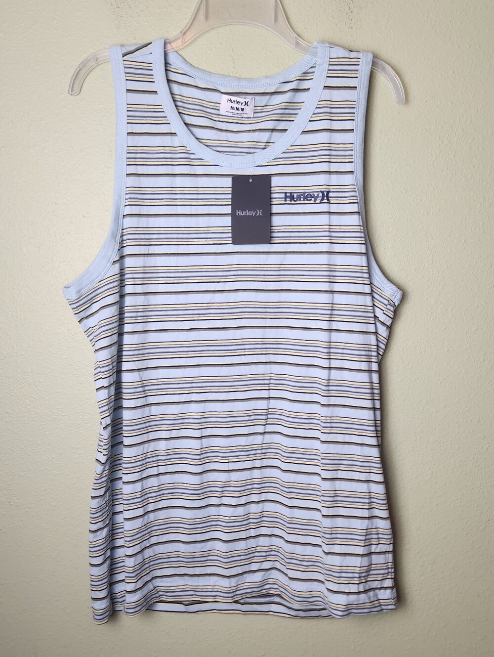 NWT - Hurley Light Blue Striped Tank Top Medium